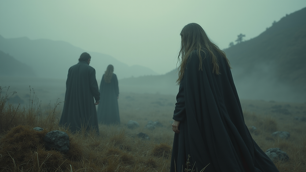 Eye-level view of a fierce battle between a soul warrior and dark forces