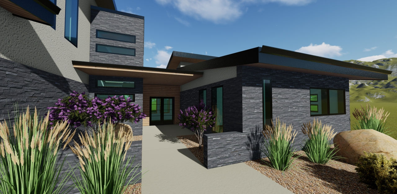 Entry courtyard allows natural light and develops passive design strategies.