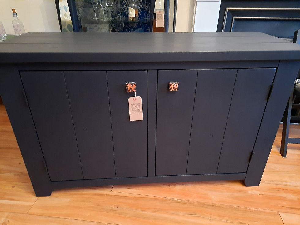 Commission Navy and Copper Leaf Sideboard
