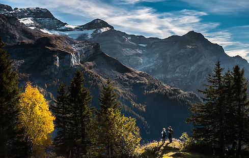 Randonneurs dans Paysage montagneux
