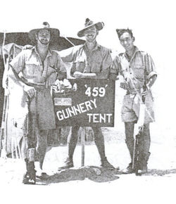 L - R Peter Wallace George Treeby Jock RAF crew  member