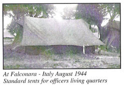 Falconara Aug 1944 standard tent for officers living quarters