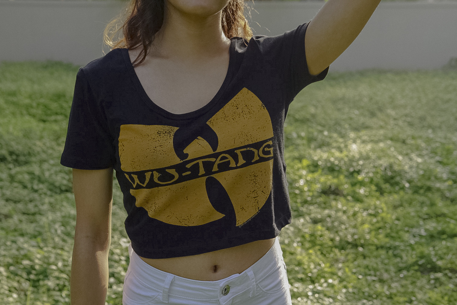 Graphic-Print Cropped Tee