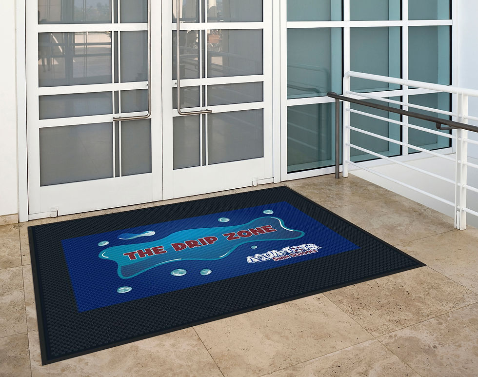 SuperScrape mat in front of glass doors