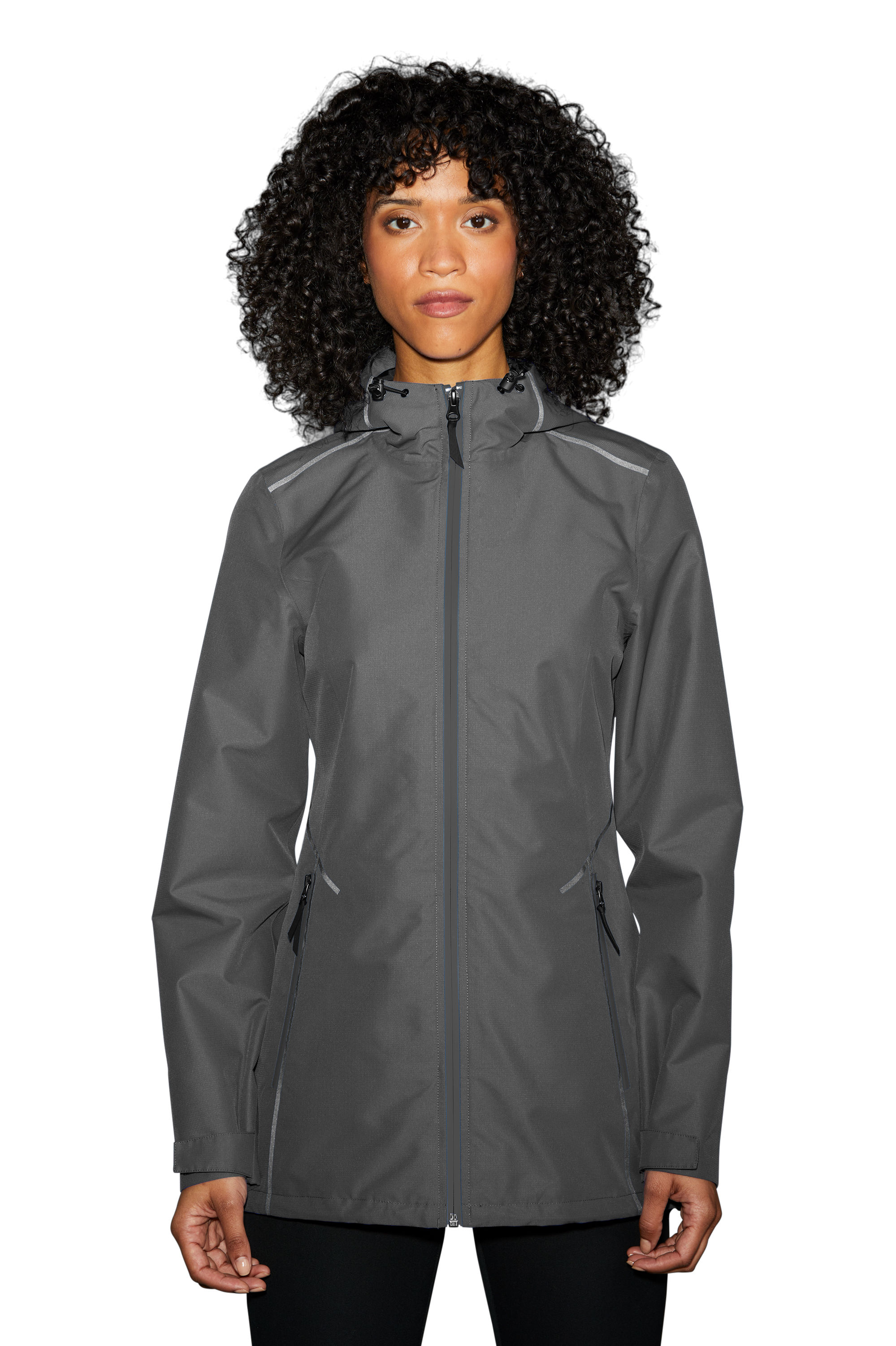 L920 Port Authority® Ladies Collective Tech Outer Shell Jacket Graphite on female model
