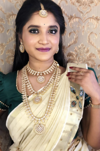 BSR142 - Golden AD Bridal Jewellery Set
