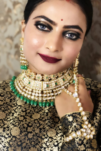 BSR168 - Green & White Kundan Bridal Jewellery Set
