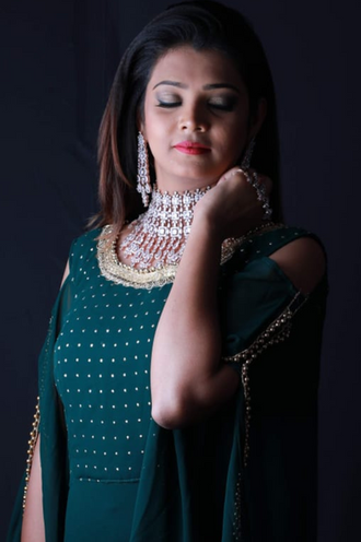 SBSR1012 - AD Semi Bridal Jewellery Set 
