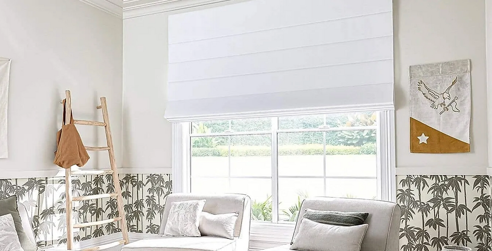 Stylish Roman blinds custom-made and installed by Blinds in Style, adding softness and sop