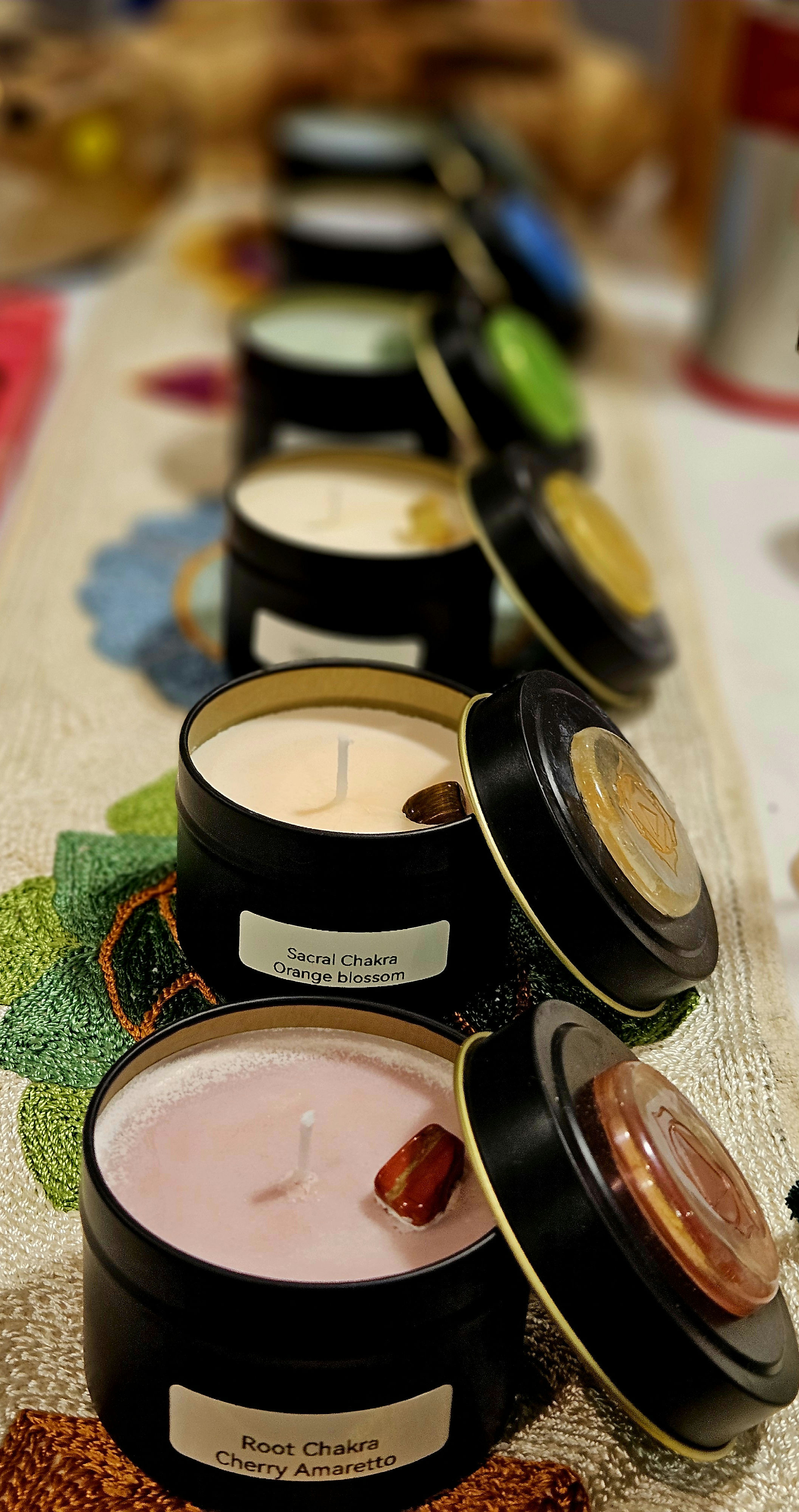 Tinned Chakra Candle 