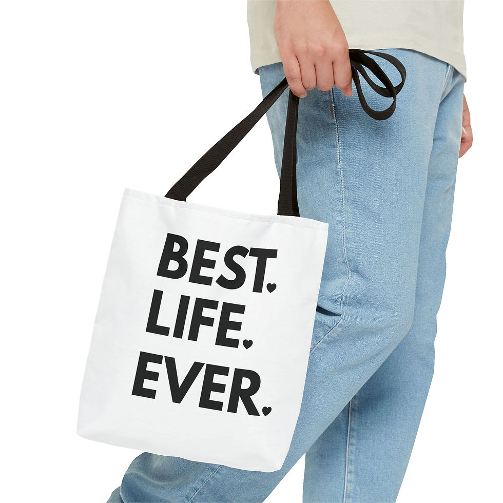 Thumbnail: Best. Life. Ever. Tote Bag — Inspirational Everyday Canvas Tote