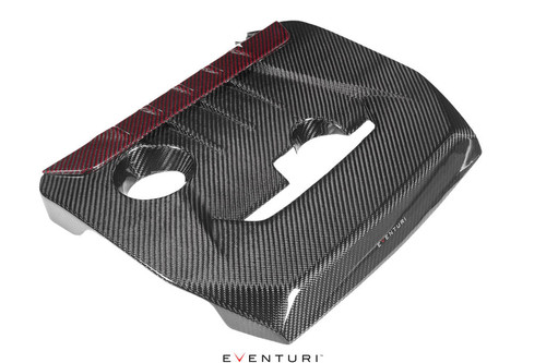 Eventuri Carbon Fiber / Red Kevlar Engine Cover Toyota Yaris GR