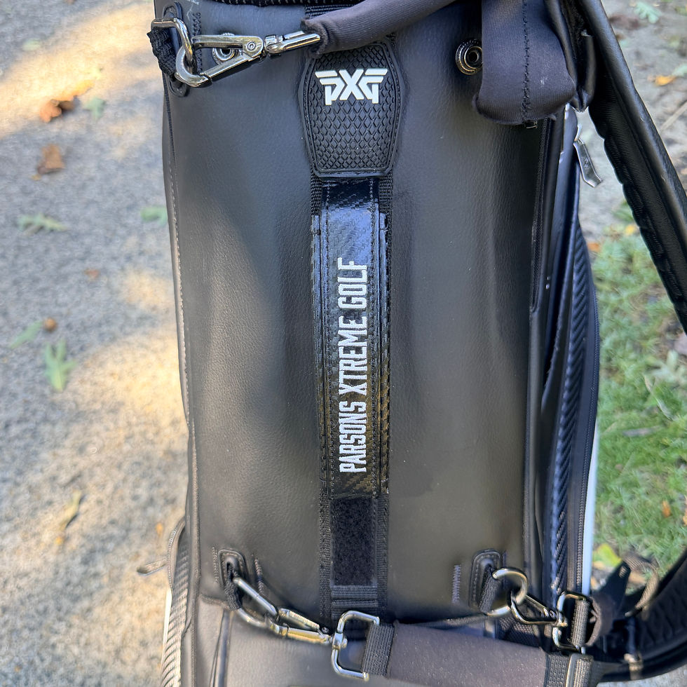Thumbnail: 3665)  PXG Leather Stand Bag - Black/White