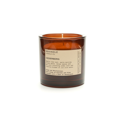 Large Amber Glass Candle | Rekindle Candle Co.