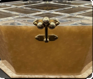 Thumbnail: Vintage Clear Lucite Box Handbag with Amber Marbled Body