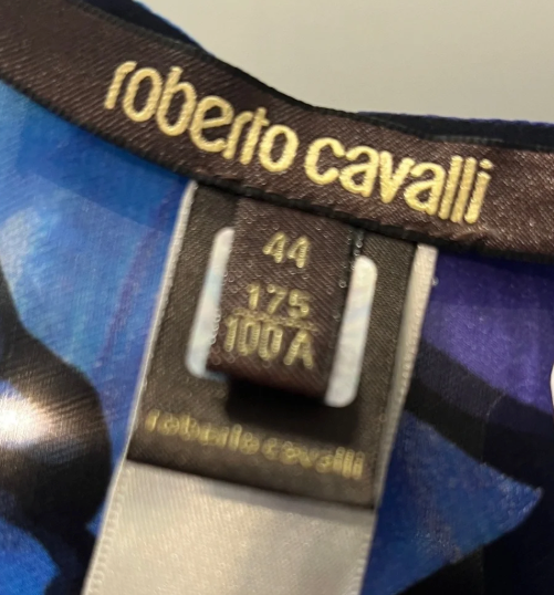 Thumbnail: Roberto Cavalli Blue Floral Tie-Front Kaftan Top