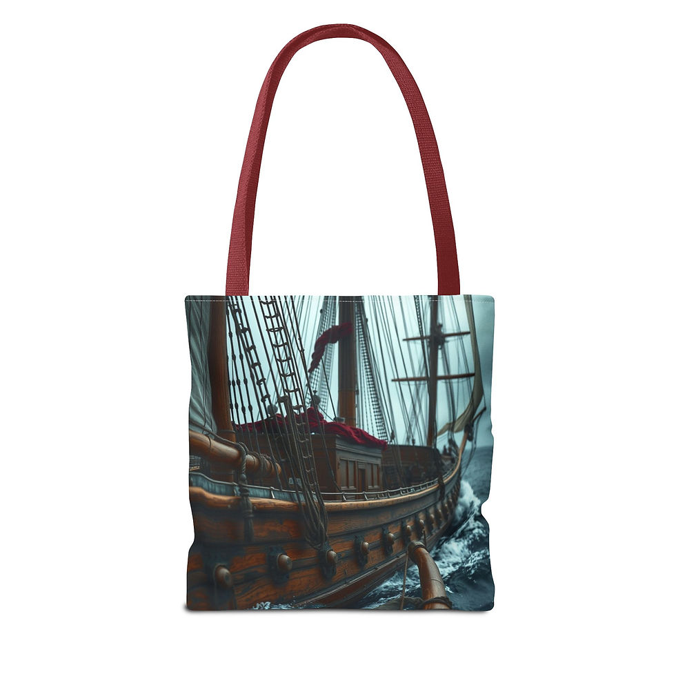 Thumbnail: Nautical Ship Tote Bag — Vintage Sailing Vessel Ocean Print