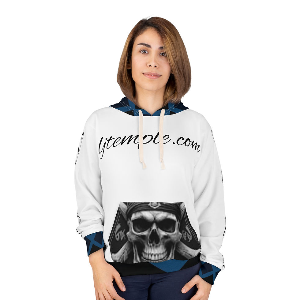 Thumbnail: Pirate Queen Hoodie – Skull Pirate Graphic Pullover with Script Text