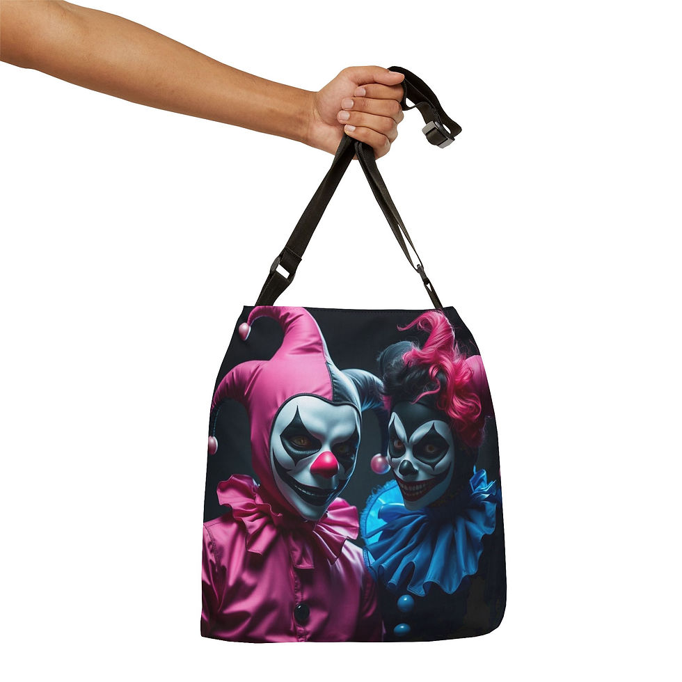 Thumbnail: Adjustable Tote Bag — Dark Circus Clown & Poseidon All-Over Print