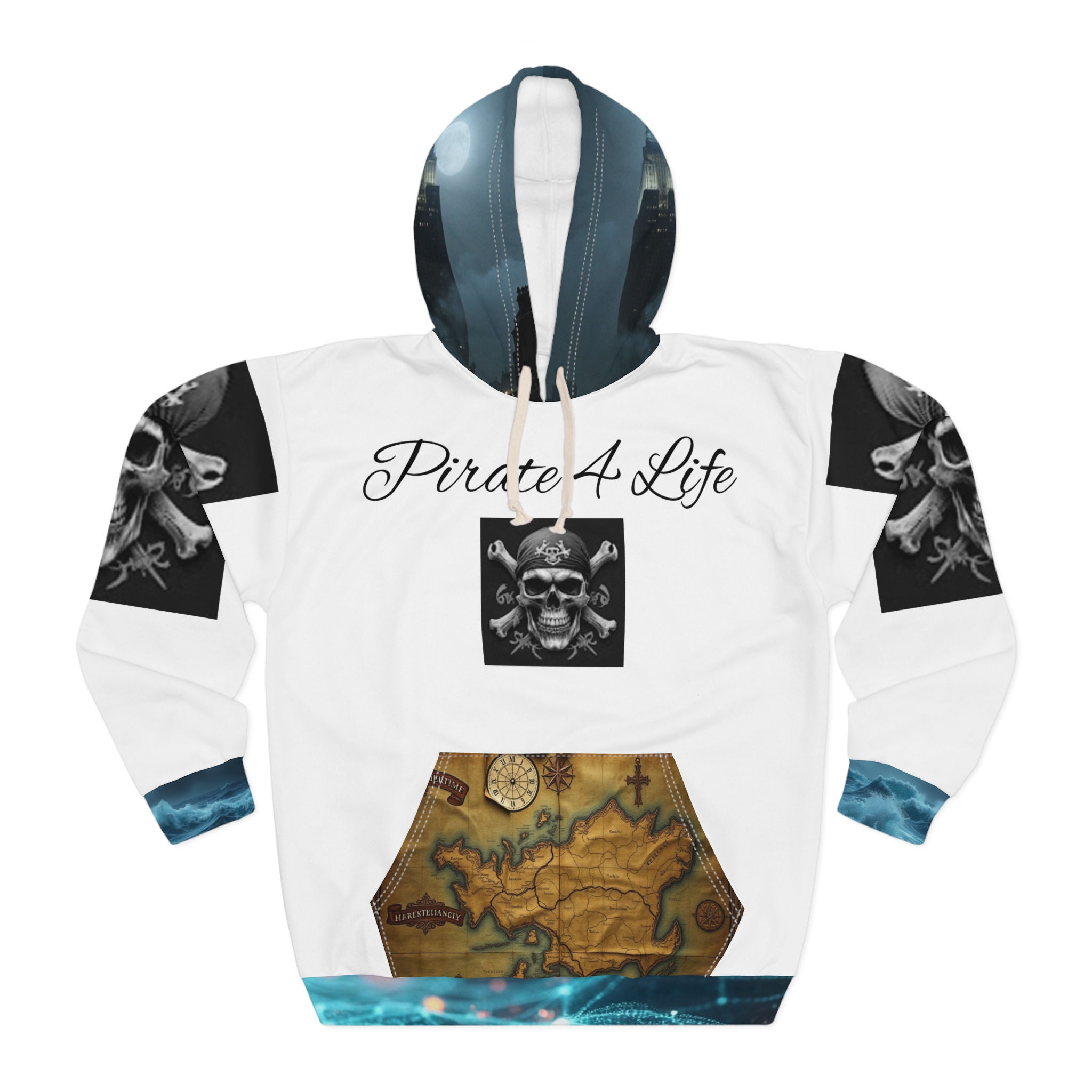 Pirate 4 Life Hoodie — Romantic Nautical Skull Pullover