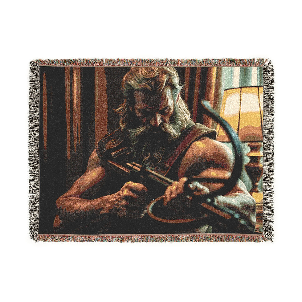 Thumbnail: Artistic Woven Blanket with Vintage Design