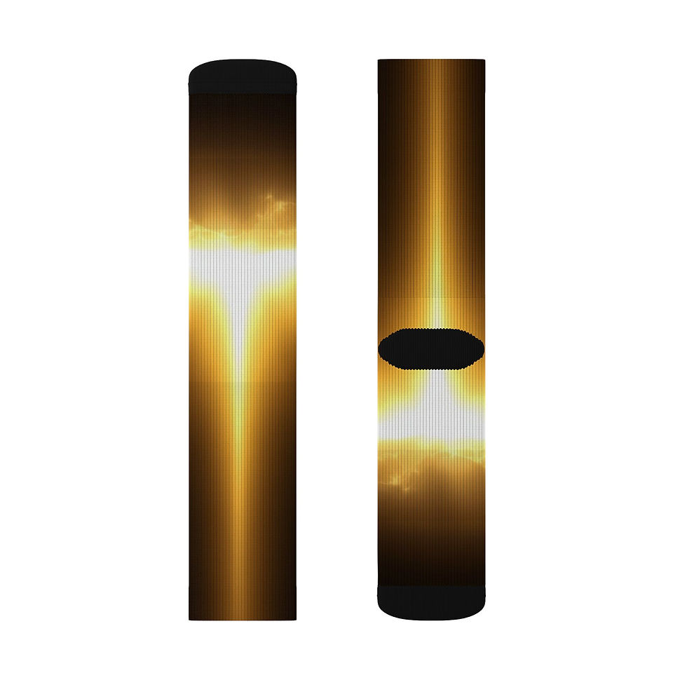 Thumbnail: Gradient Sunrise Sublimation Socks – Gold Glow Athletic Crew Socks