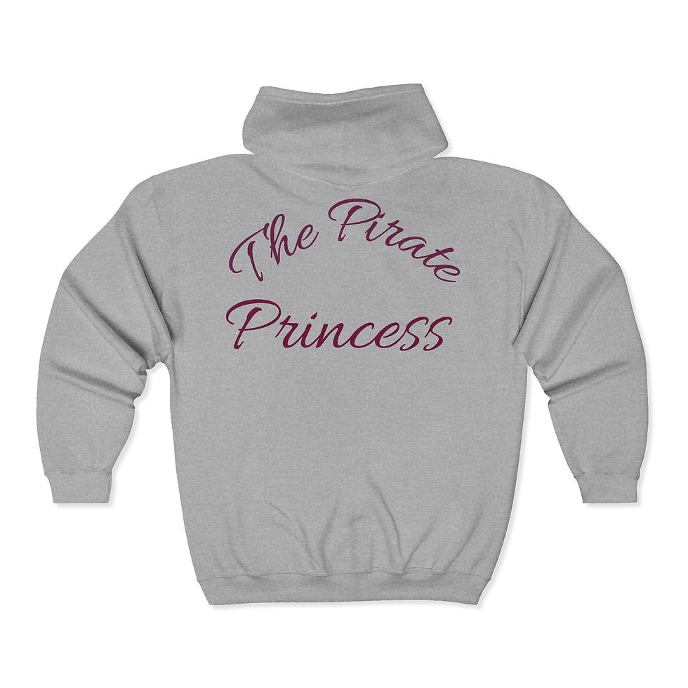Thumbnail: Skull & Crossbones Rhinestone Zip Hoodie — 'No Fear, Princess' Biker Jacket