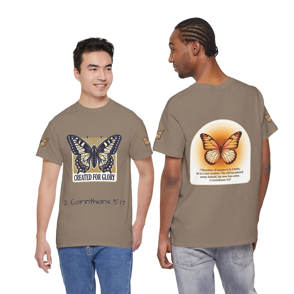 Thumbnail: Butterfly "Created for Glory" — 2 Corinthians 5:17 Inspirational T‑Shirt