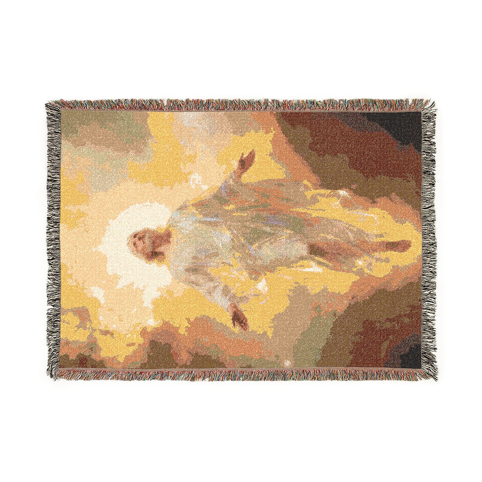 Spiritual Woven Blanket - Cozy Home Decor for Reflection and Comfort