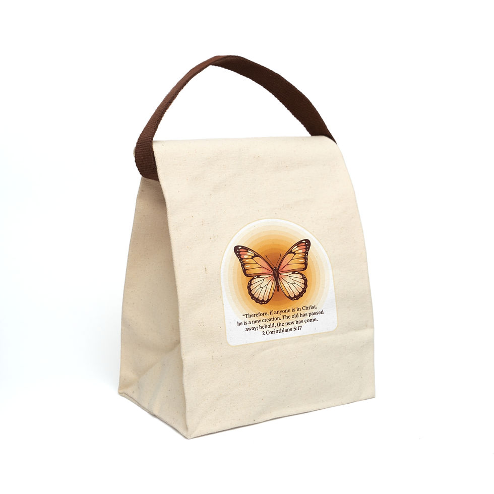 Thumbnail: Canvas Lunch Bag — Butterflies & Renewal (2 Corinthians 5:17)