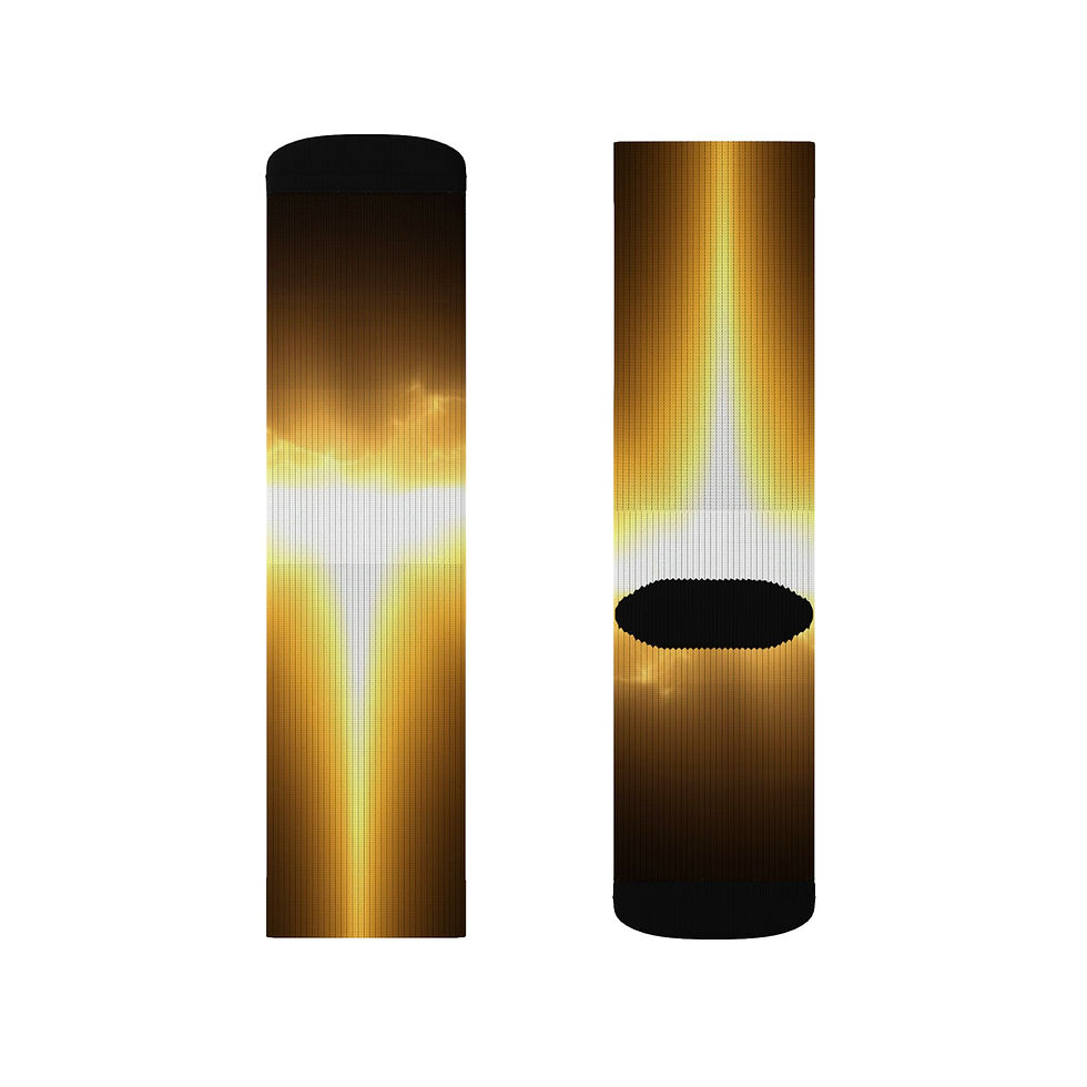 Thumbnail: Gradient Sunrise Sublimation Socks – Gold Glow Athletic Crew Socks