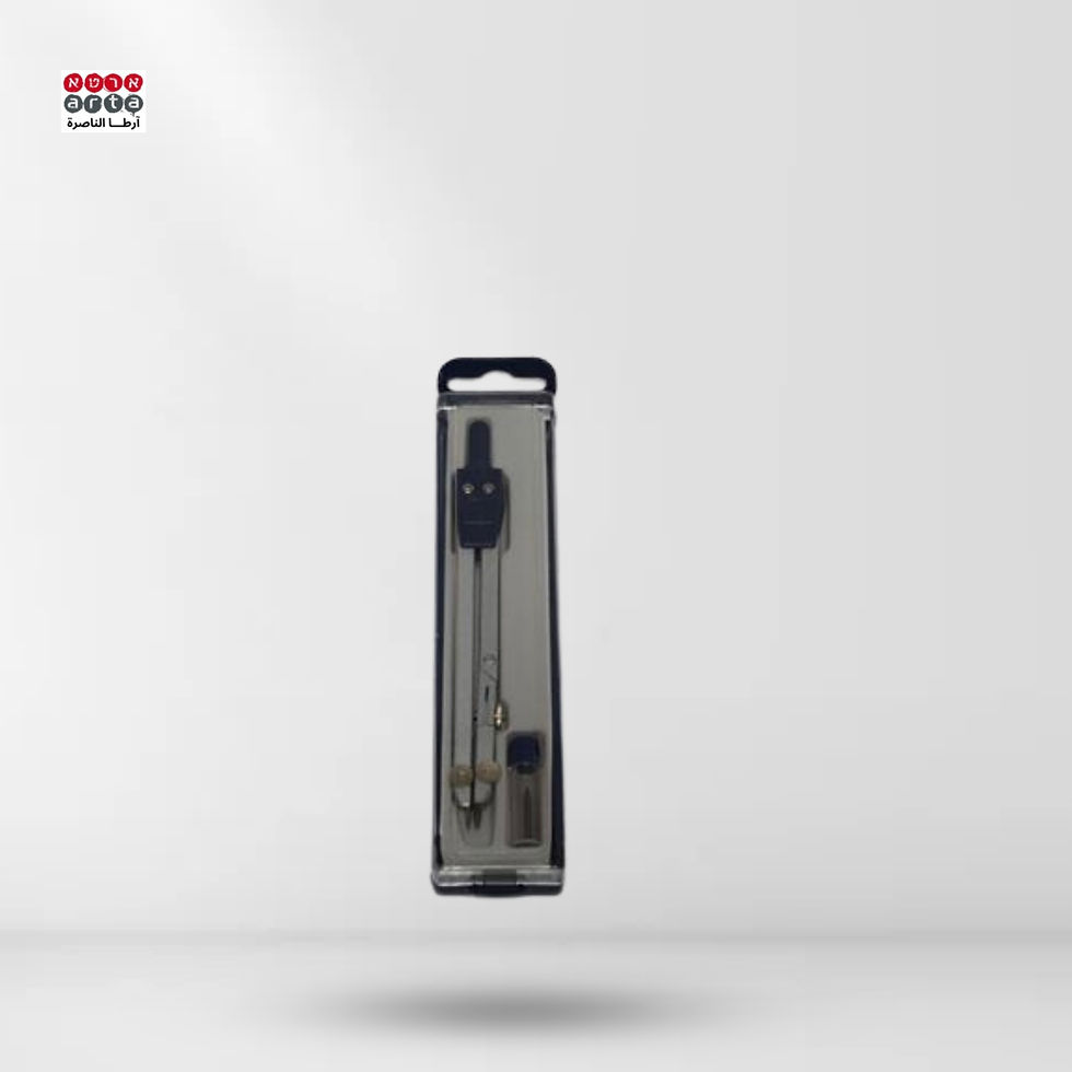 מחוגה מקצועית PRESS Art.203 – כלי מדויק ואיכותי לשרטוט מעגלים וקשתות, כולל ראש מתכוונן ותא לאחסון חודים להחלפה, מתאים לאדריכל