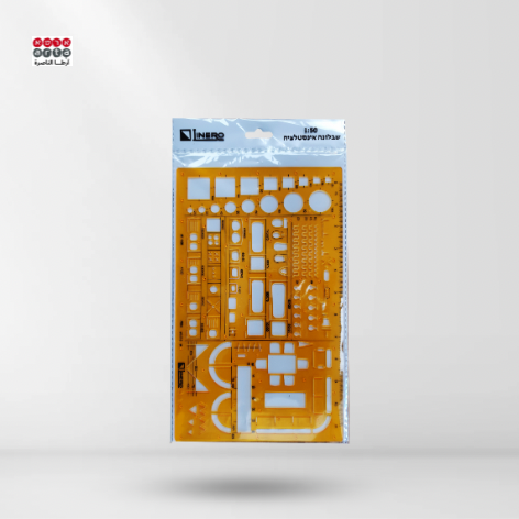 שבלונה אינסטלציה 1:50 LINERO – תבנית שרטוט מקצועית בקנה מידה 1:50 לתכנון מערכות אינסטלציה, מתאימה לאדריכלים, מהנדסים וסטודנטי