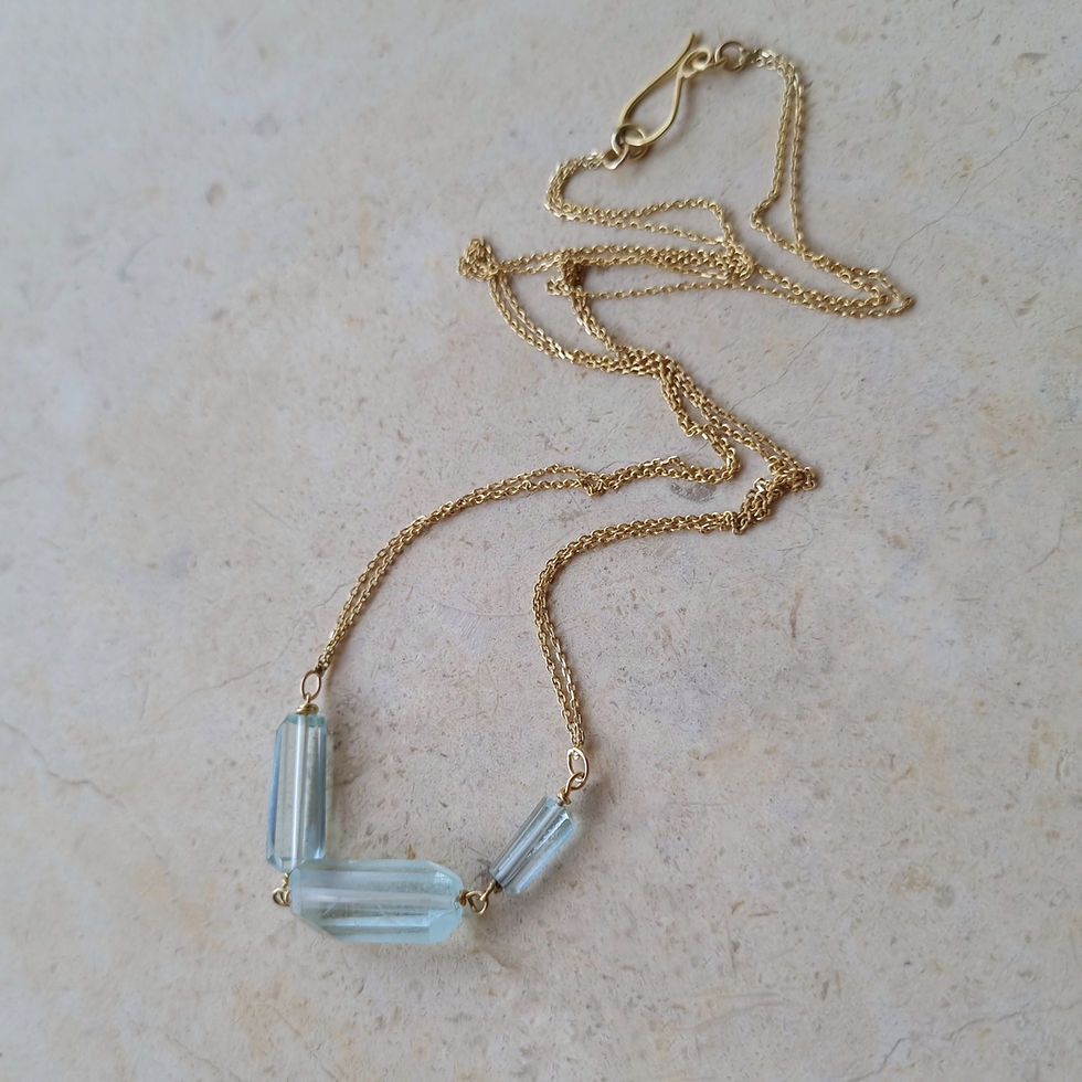 Thumbnail: Triple Aquamarine Necklace