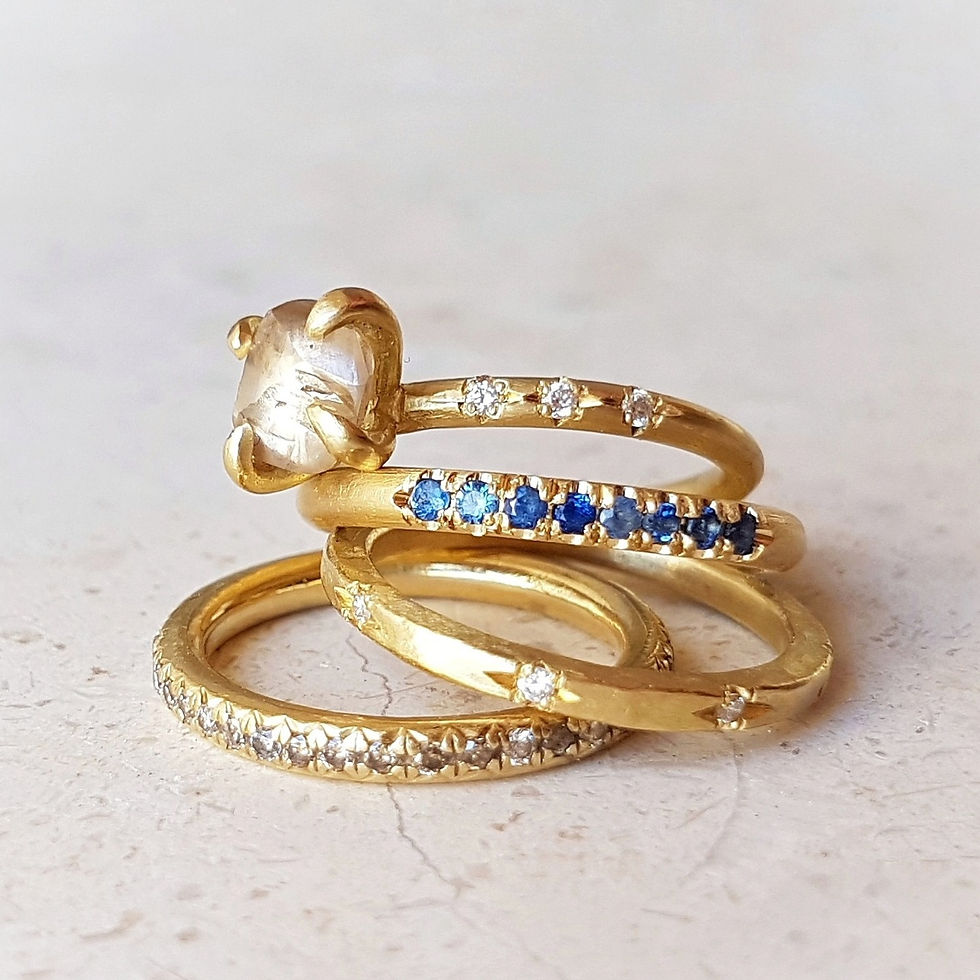 Thumbnail: Blue Sapphire Stacking Ring in 18k Gold