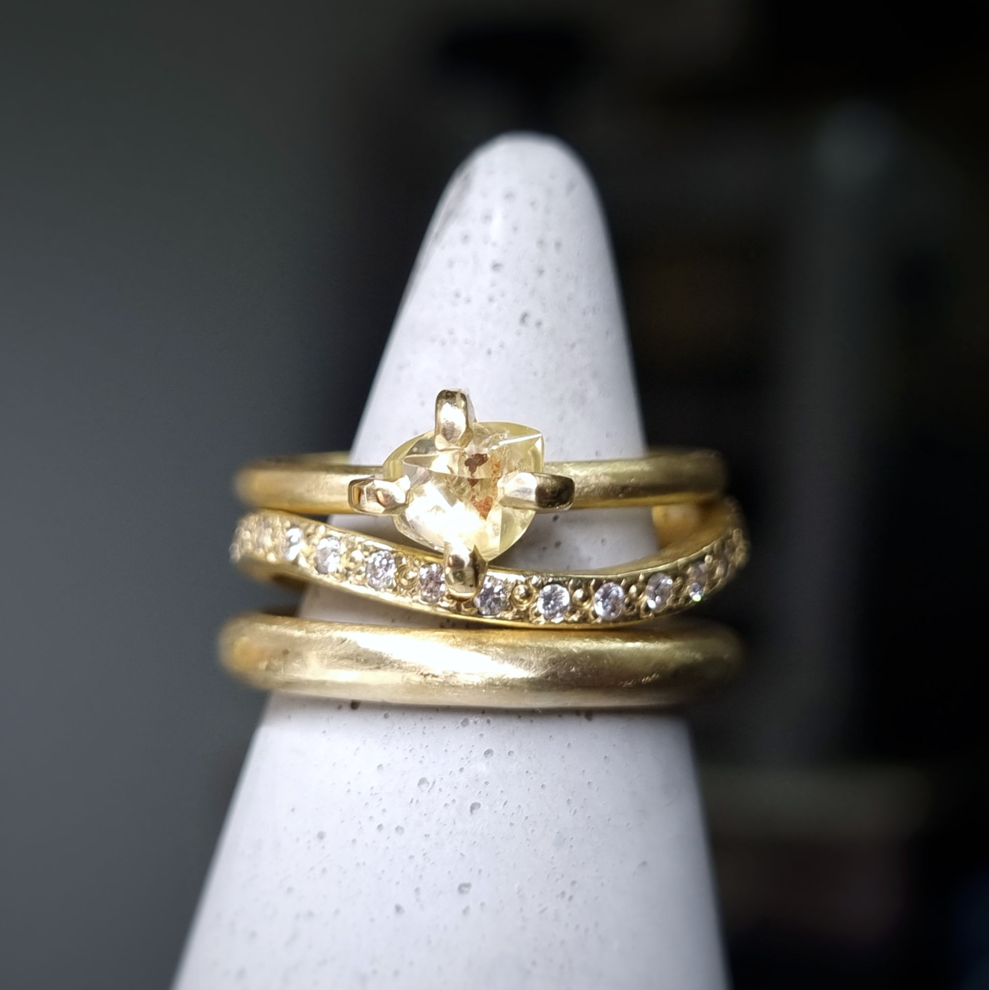 Yellow Raw Diamond Ring