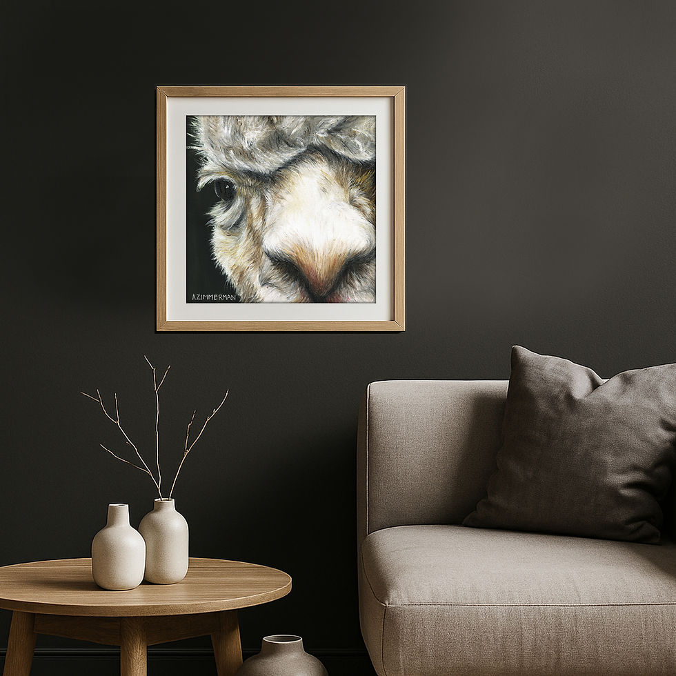 Lucia (alpaca) of Lucky Us Farm - Gicleé Canvas Print