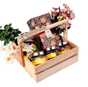 (DEW 007) Wooden Basket Tray with handle