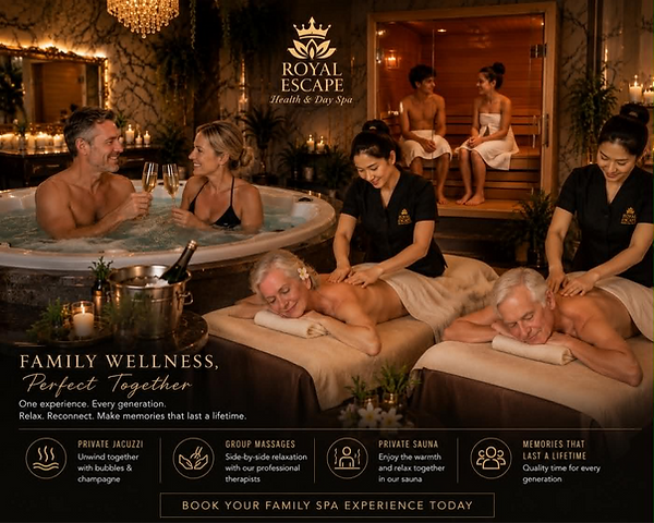 Valencia couples massage at Royal Escape spa with sauna and jacuzzi.