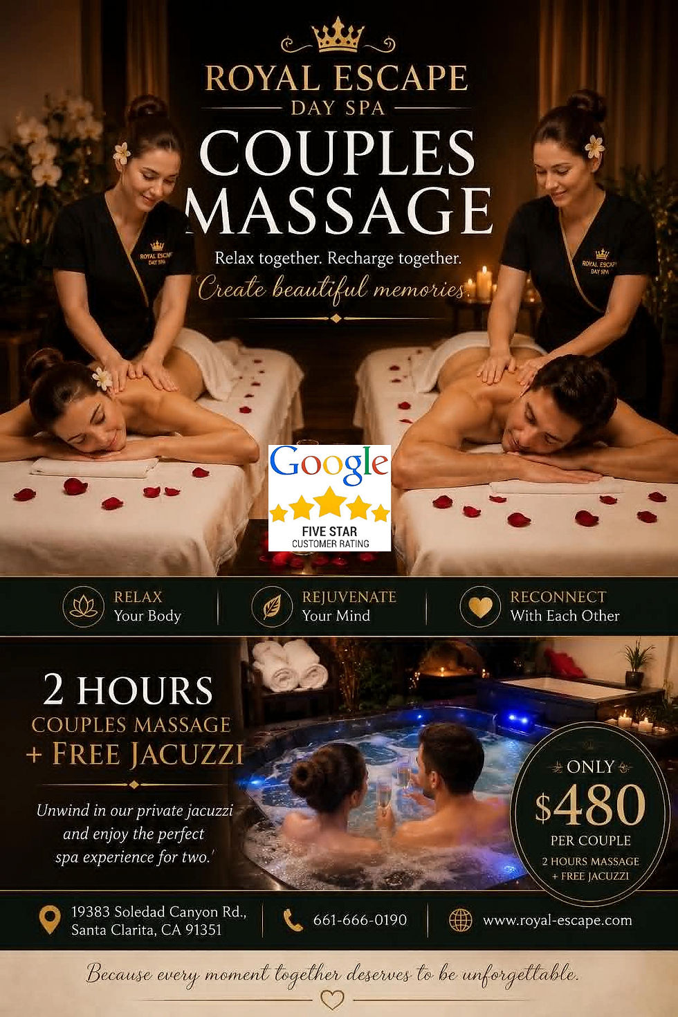 Experience Bliss: The Transformative Benefits of Couples Massage at Royal Escape Spa , Santa Clarita