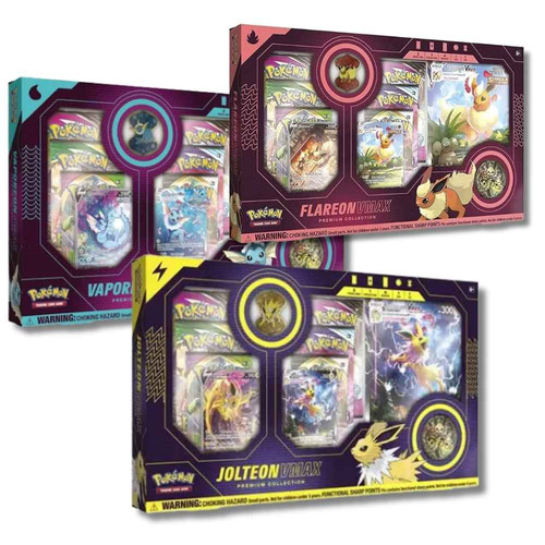 pokemon card packs vmax Eeveelution Premium Collection Set - Vaporeon Flareon Jolteon A 5 card Booster Pack that gives you access to some exclusive and ultra Pokémon TCG: Zeraora VMAX &