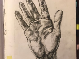 Study of Raphael hand sketch.