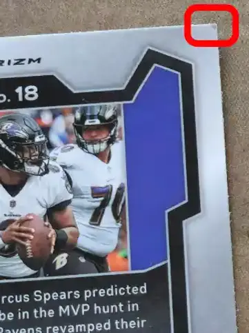 Corner issue on card