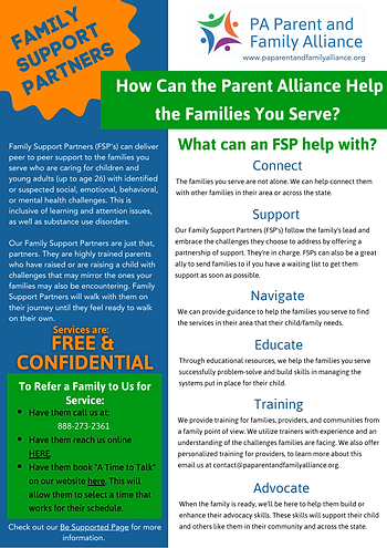 How can the parent alliance help the families you serve tip sheet