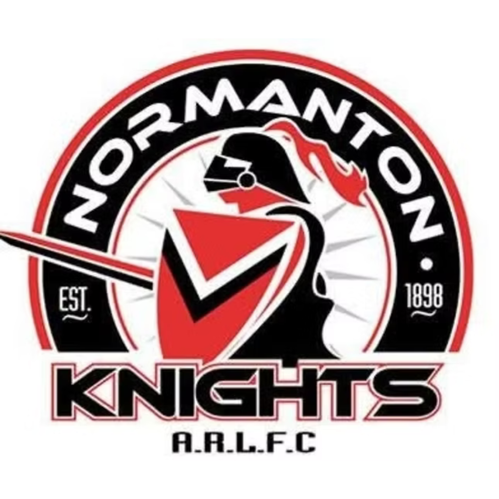 Normanton Knights ARLFC logo, knight helmet and shield