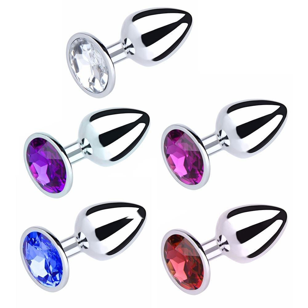 PLUG ANAL DE METAL COM PEDRA PEQUENO
