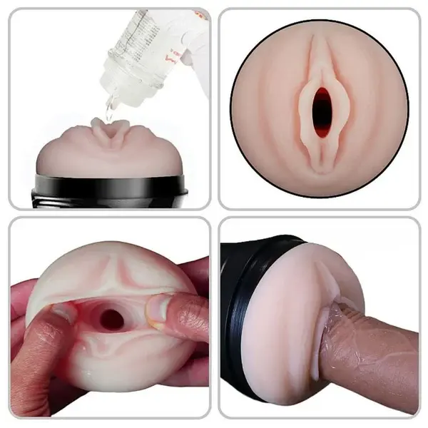 Miniatura: Masturbador Lanterna Formato De Vagina Com Vibração Multivelocidade