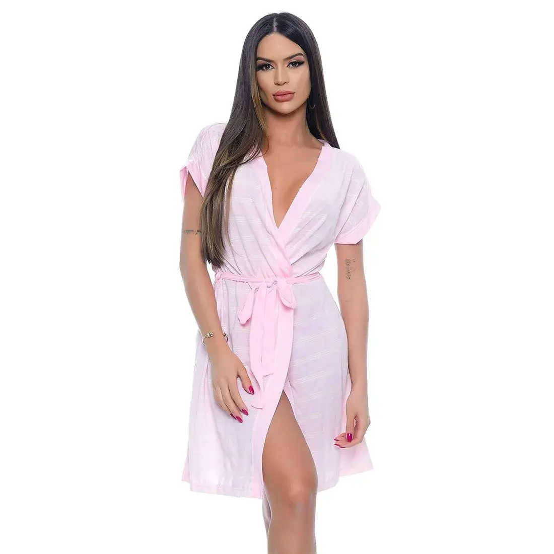 Robe Listrado em Meia Malha Victory
