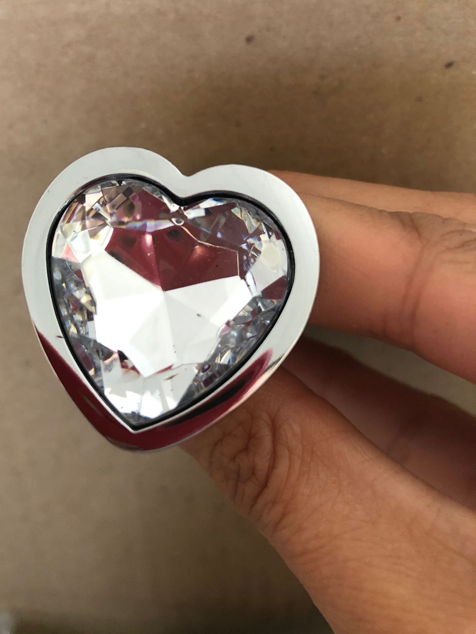 Miniatura: PLUG ANAL CORAÇÃO COM PEDRA EM ALUMÍNIO  P