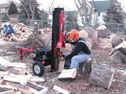 David splitting wood nov2013